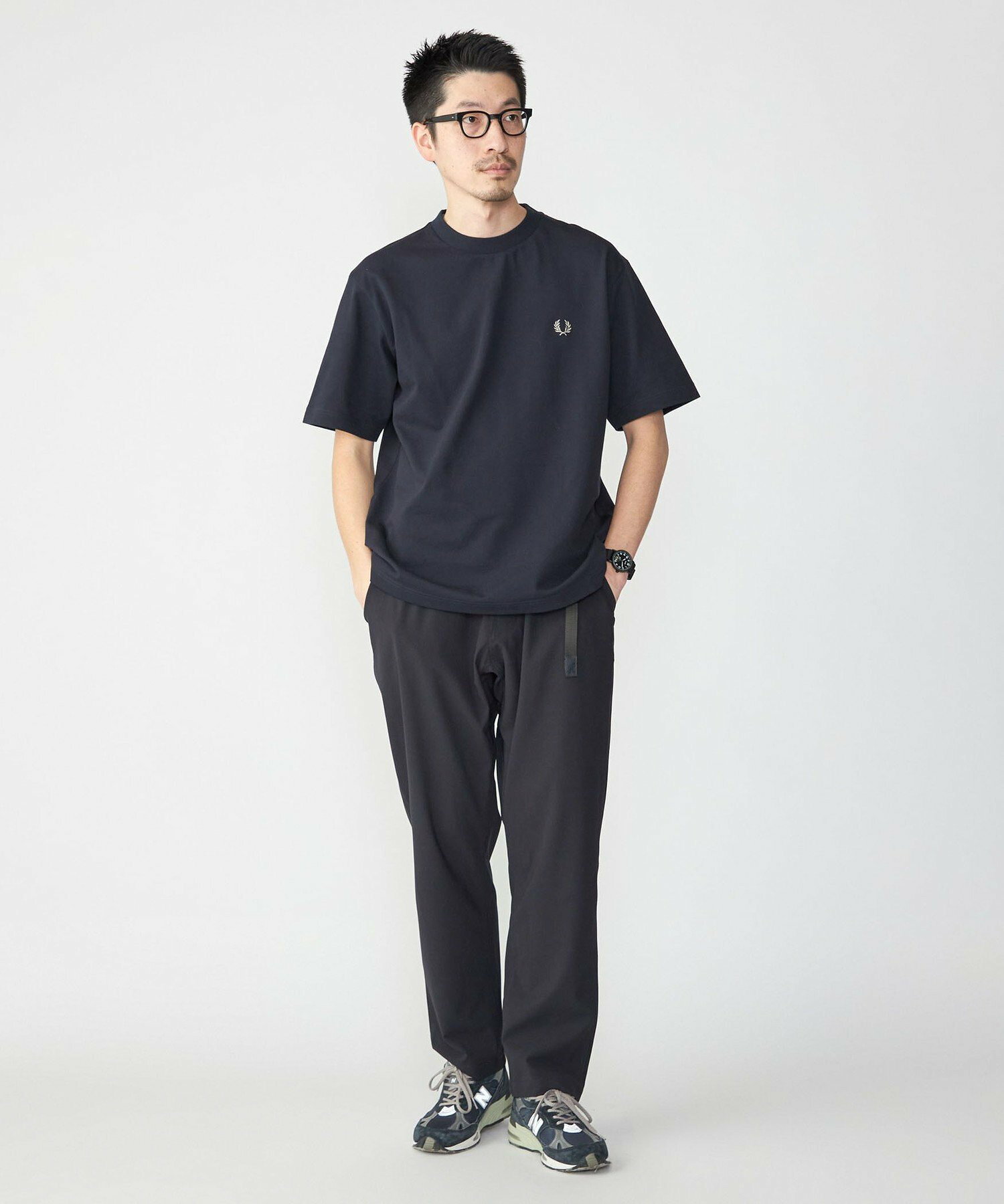 【SHIPS別注】FRED PERRY: SOLOTEX(R) 鹿の子 ワンポイント ロゴ Tシャツ24SS